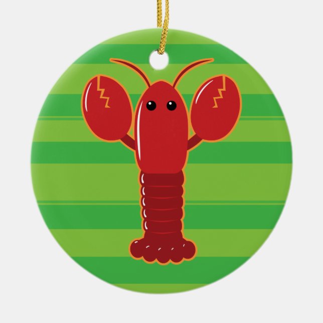Adorno De Cerámica Cute Lobster (Frente)