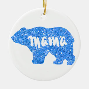 Adorno De Cerámica Cute Mama con diseño brillante azul para ella