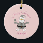 Adorno De Cerámica Cute Merry Christmas Houndstoth Fashion Santa<br><div class="desc">Diseñado por Liliumdes Art Studio - Personalizar con tus detalles.</div>