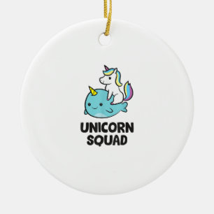 Adorno De Cerámica Cute Narwhal Unicorn Squad Divertido Unicornio Y N