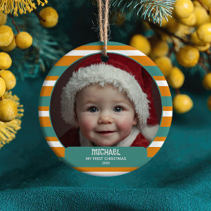 Adorno De Cerámica Cute Navidad Gnomo Primera Navidad Nombre de bebé