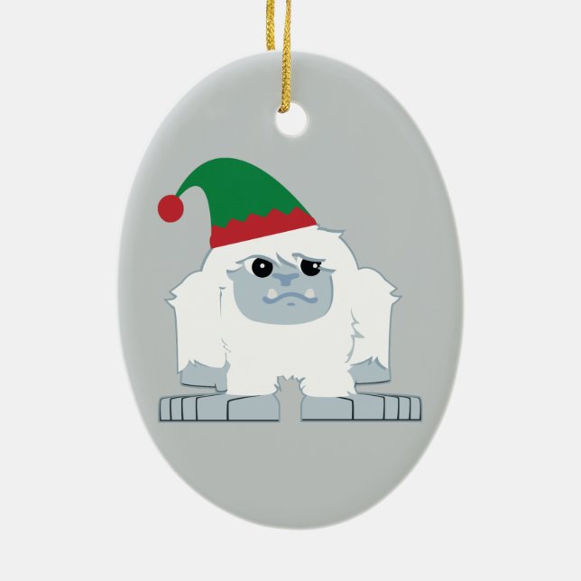 Adorno De Cerámica Cute Navidades Elf Yeti (Atrás)