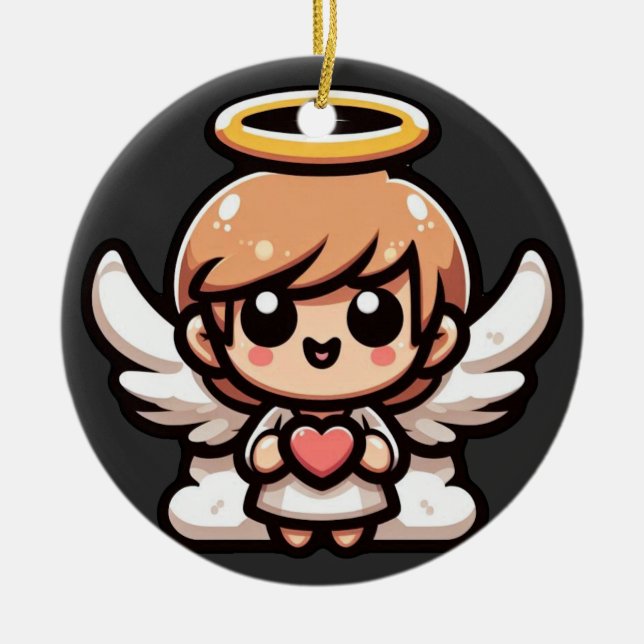 Adorno De Cerámica Cute Personalizado Angel (Frente)