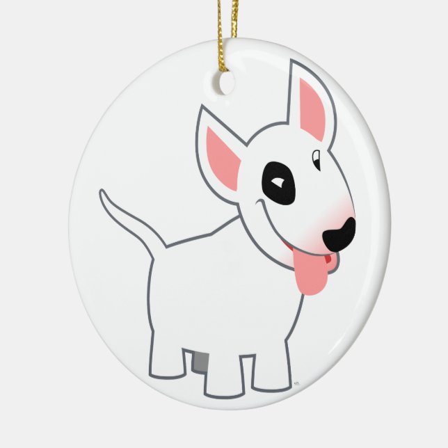 Adorno De Cerámica Cute Personalizado Bull Terrier (Izquierda)