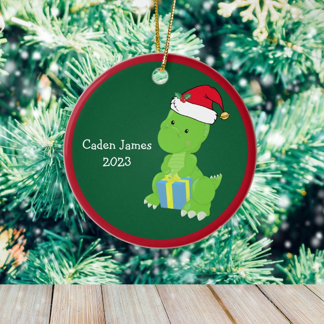 Adorno De Cerámica Cute Personalizado Dinosaurios niños Navidades reg (Subido por el creador)