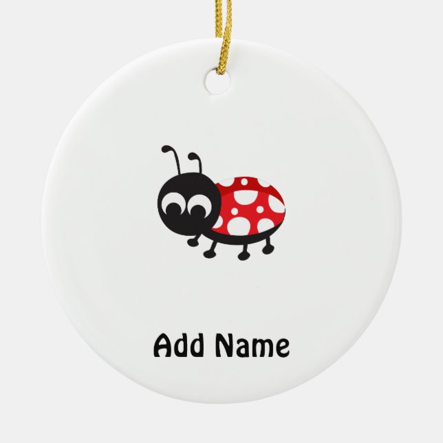 Adorno De Cerámica Cute Personalizado Ladybug (Frente)