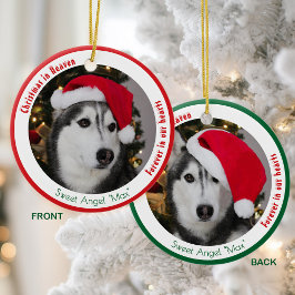 Adorno De Cerámica Cute Pet Memorial Keepsake 2 Dog Photo Christmas