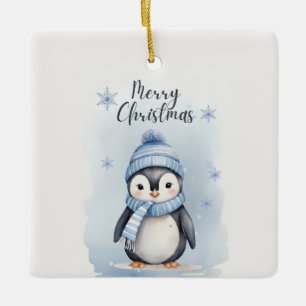 Adorno De Cerámica Cute pingüino