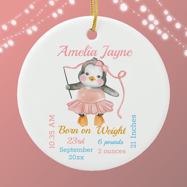 Adorno De Cerámica Cute pingüino Ballerina Estadísticas de bebé rosa (Subido por el creador)
