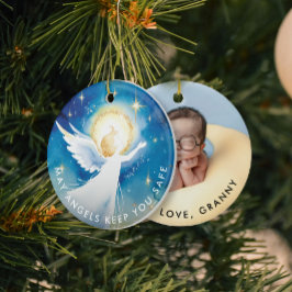 Adorno De Cerámica Cute Religion Guardian Angel Watercolor Foto