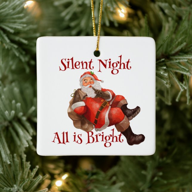 Adorno De Cerámica Cute Santa Claus primera foto de Personalizado de  (Árbol)