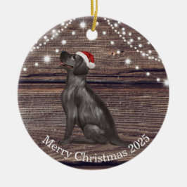 Adorno De Cerámica Cute Santa Hat Labrador Navidades Cerámica