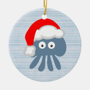 Adorno De Cerámica Cute Santa Jellyfish