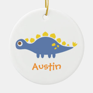 Adorno De Cerámica Cute Stegosaurus Dinosaur Azul Para Habitación de 
