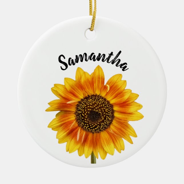 Adorno De Cerámica Cute Sunflower Personalizado (Frente)
