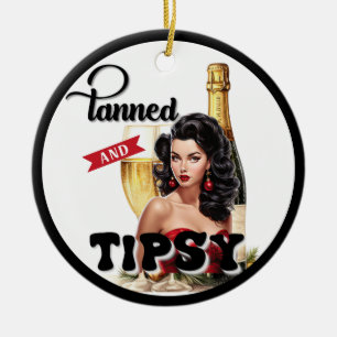 Adorno De Cerámica Cute Tanned y Tipsy Pinup