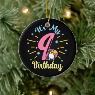 Adorno De Cerámica Cute Toucan Novena Cumpleaños Chica de Nacimiento 