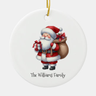 Adorno De Cerámica Cute Vintage Santa Claus Christmas 