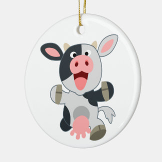 Adorno De Cerámica Cute y alegre vaca Personalizado