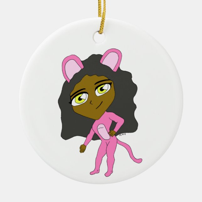 Adorno De Cerámica cutícula rosa (Frente)