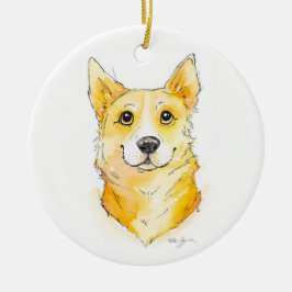 Adorno De Cerámica Cutie Corgi
