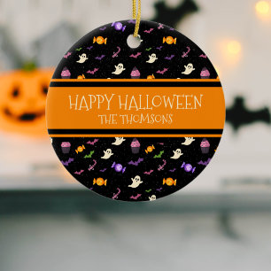Adorno De Cerámica Cuto negro colorido mágico Feliz Halloween
