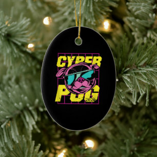 Adorno De Cerámica Cyber Pug Perro Pug de Guay