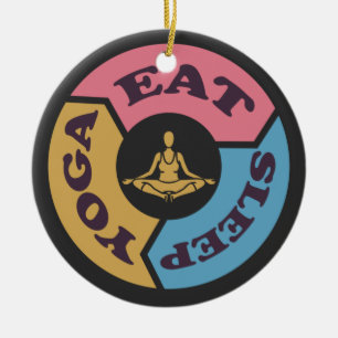 Adorno De Cerámica Cycle Eat Sleep Yoga