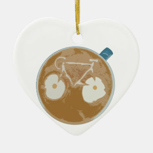 Adorno De Cerámica Cycling Latte Art