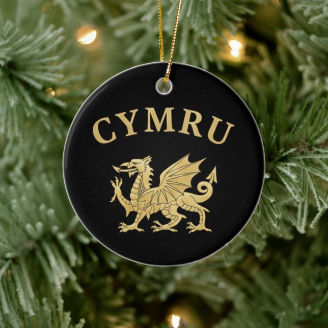 Adorno De Cerámica Cymru Shield (Árbol)