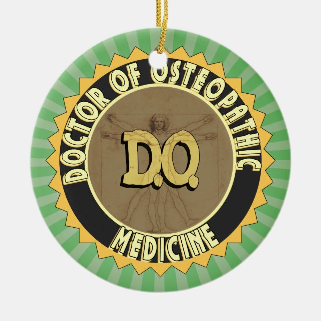 Adorno De Cerámica D.O. BADGE MÉDICA vitruista OSTEOPATHY (Frente)