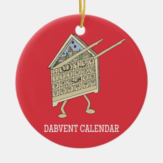 Adorno De Cerámica Dabbing Advent Calendar Funny Christian Religious (Frente)