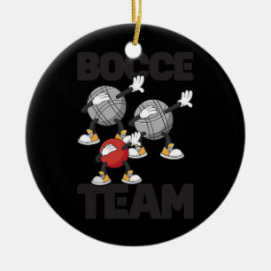 Adorno De Cerámica Dabbing Bocce Ball Team con Jack Bocci Dab Game