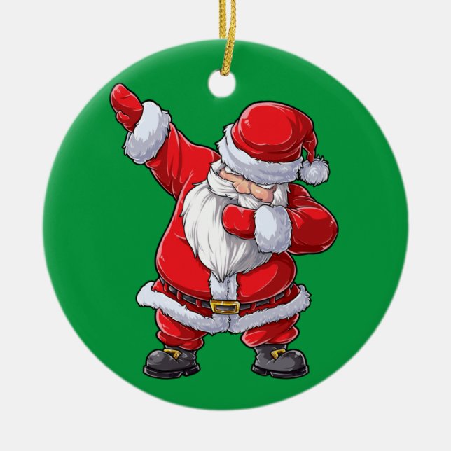 Adorno De Cerámica Dabbing Santa Claus Navidades Niños hombres gracio (Frente)
