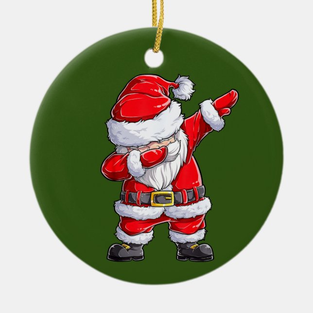 Adorno De Cerámica Dabbing Santa Claus Navidades niños niños Chicas D (Frente)