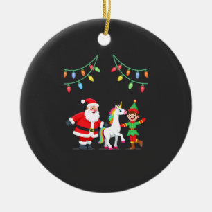 Adorno De Cerámica Dabbing Santa Elfo Unicornio Navidad Niños Chicos 