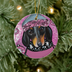 ADORNO DE CERÁMICA DACHSHUND