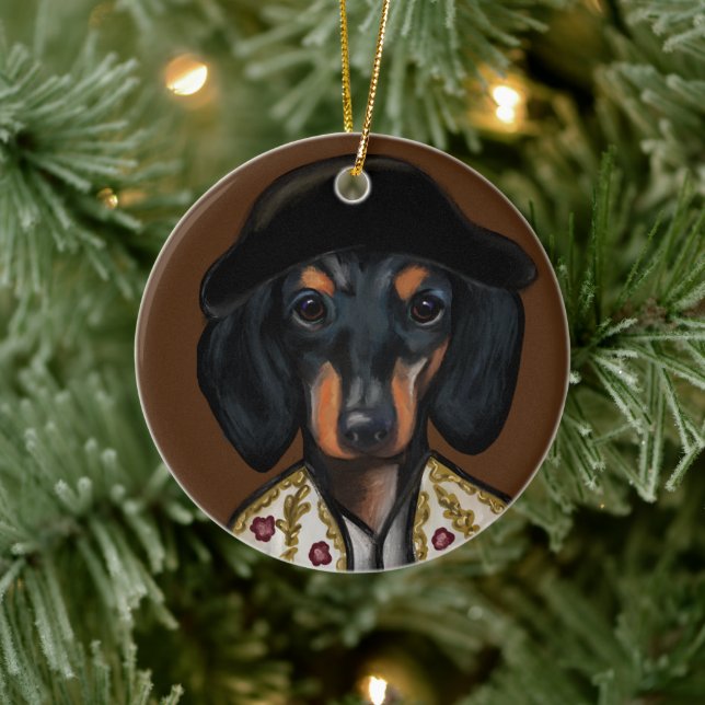 ADORNO DE CERÁMICA DACHSHUND (Árbol)