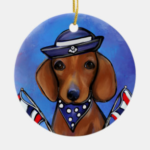 Adorno De Cerámica Dachshund