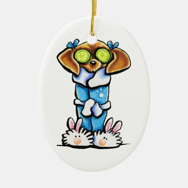 Adorno De Cerámica Dachshund (Frente)