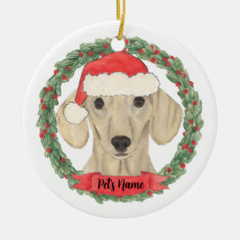 Adorno De Cerámica Dachshund con crema suave personalizada
