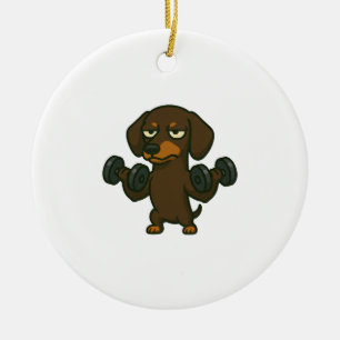Adorno De Cerámica Dachshund con entrenamiento de acondicionamiento f