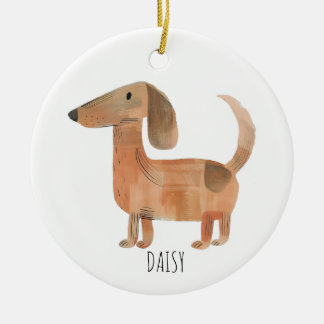 Adorno De Cerámica Dachshund Dog