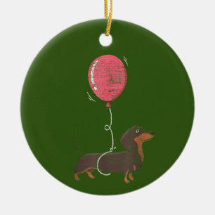 Adorno De Cerámica Dachshund Dog
