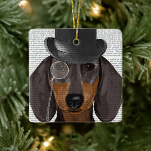Adorno De Cerámica Dachshund, hebilla formal y Gorra