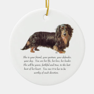 Adorno De Cerámica Dachshund Keepsake - mujer