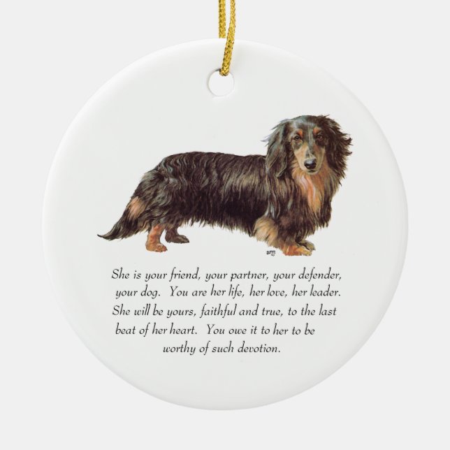 Adorno De Cerámica Dachshund Keepsake - mujer (Frente)