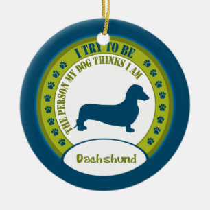 Adorno De Cerámica Dachshund [liso]