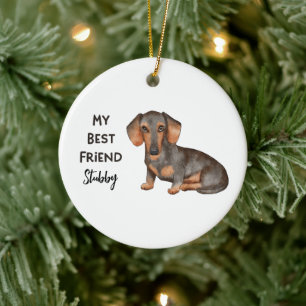 Adorno De Cerámica Dachshund Mi Mejor Amigo Personalizado Mascota Nom