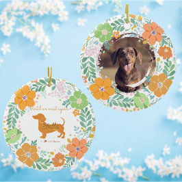Adorno De Cerámica Dachshund Naranja Pastel Foto Personalizada Memori
